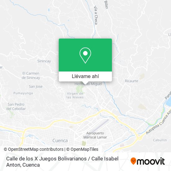Mapa de Calle de los X Juegos Bolivarianos / Calle Isabel Anton