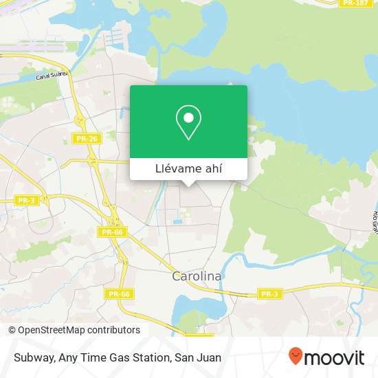 Mapa de Subway, Any Time Gas Station
