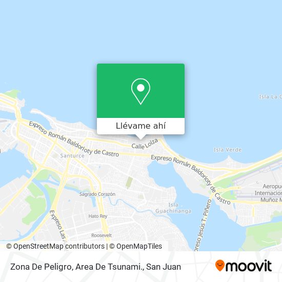 Mapa de Zona De Peligro, Area De Tsunami.