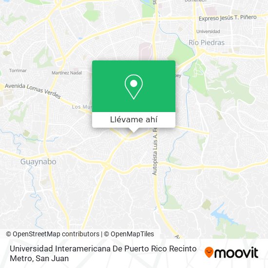 Mapa de Universidad Interamericana De Puerto Rico Recinto Metro