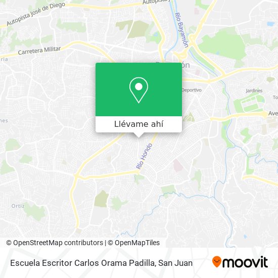 Mapa de Escuela Escritor Carlos Orama Padilla