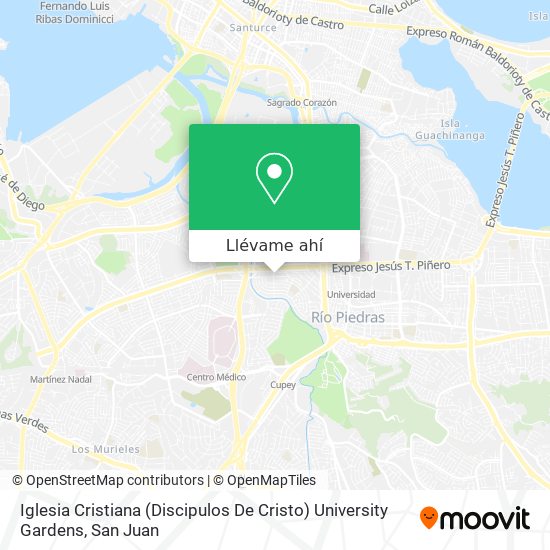 Mapa de Iglesia Cristiana (Discipulos De Cristo) University Gardens