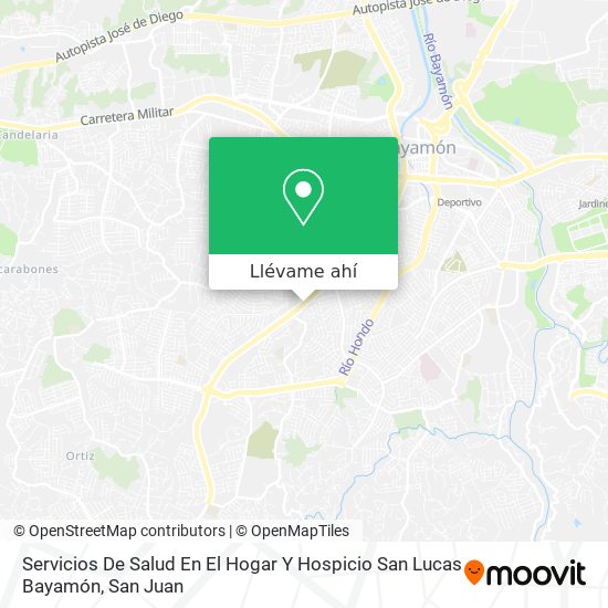 Mapa de Servicios De Salud En El Hogar Y Hospicio San Lucas Bayamón