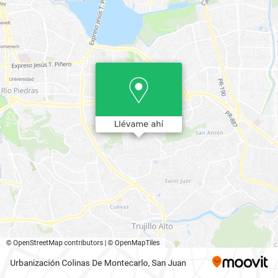 Mapa de Urbanización Colinas De Montecarlo