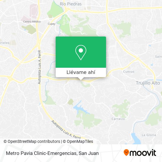 Mapa de Metro Pavia Clinic-Emergencias