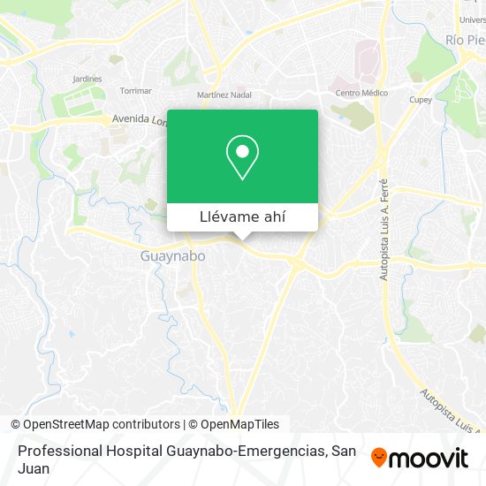 Mapa de Professional Hospital Guaynabo-Emergencias