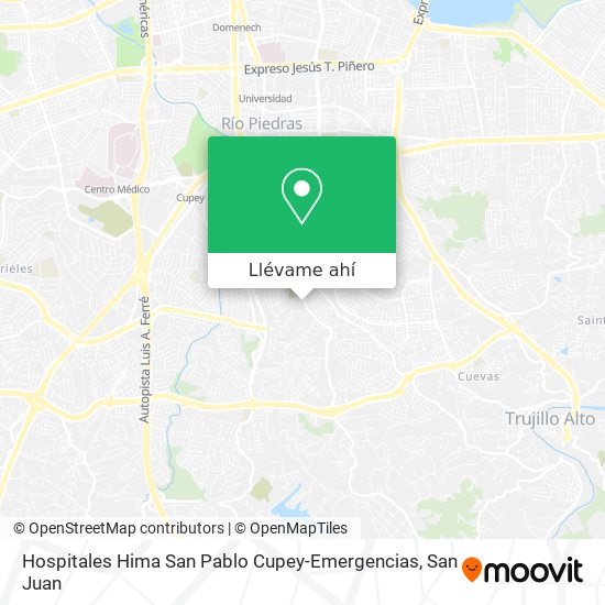 Mapa de Hospitales Hima San Pablo Cupey-Emergencias