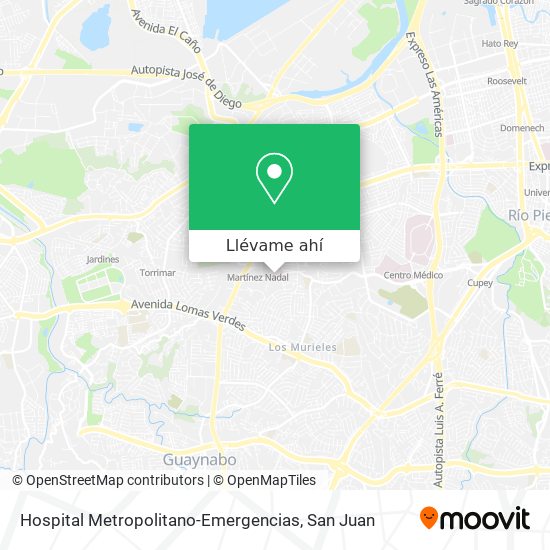 Mapa de Hospital Metropolitano-Emergencias