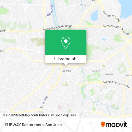 Mapa de SUBWAY Restaurants