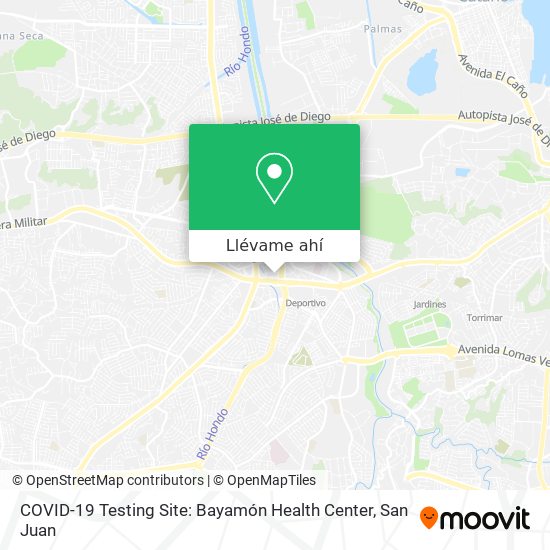 Mapa de COVID-19 Testing Site: Bayamón Health Center