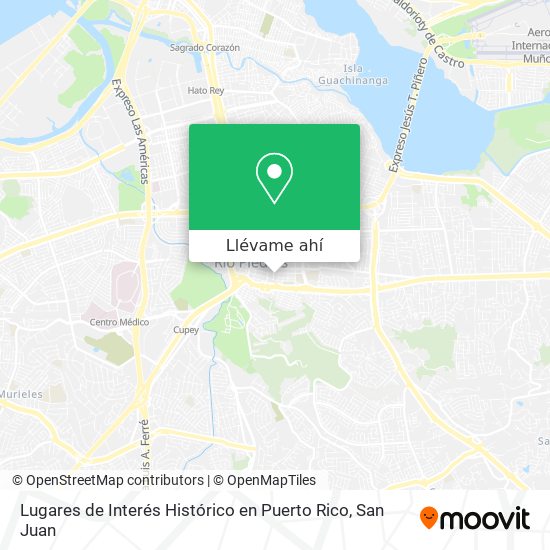Mapa de Lugares de Interés Histórico en Puerto Rico