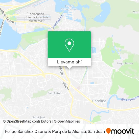 Mapa de Felipe Sanchez Osorio & Parq de la Alianza