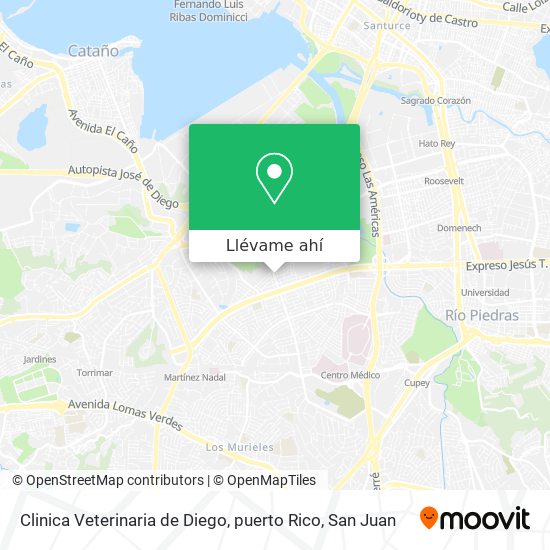 Mapa de Clinica Veterinaria de Diego, puerto Rico