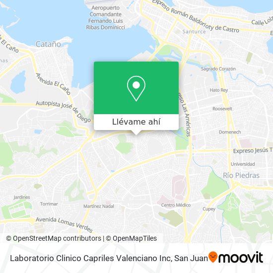 Mapa de Laboratorio Clinico Capriles Valenciano Inc