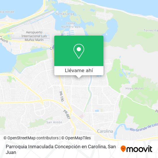 Mapa de Parroquia Inmaculada Concepción en Carolina