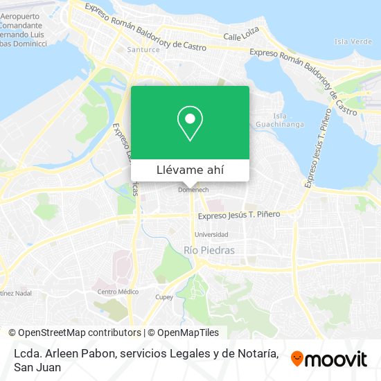Mapa de Lcda. Arleen Pabon, servicios Legales y de Notaría