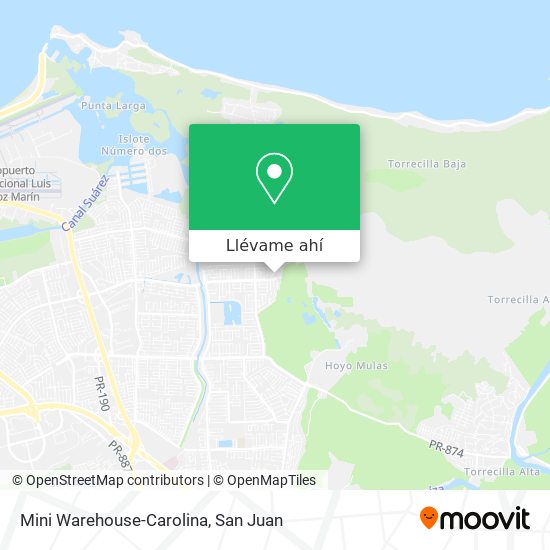 Mapa de Mini Warehouse-Carolina