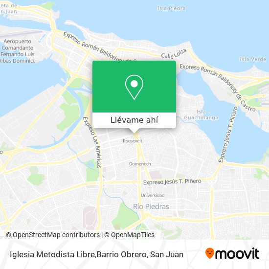 Mapa de Iglesia Metodista Libre,Barrio Obrero