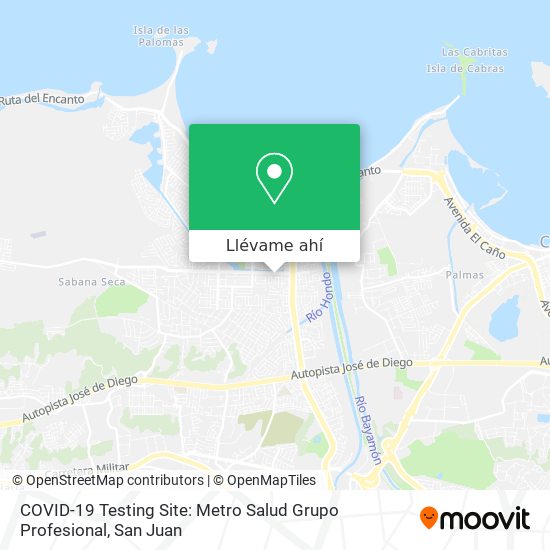Mapa de COVID-19 Testing Site: Metro Salud Grupo Profesional