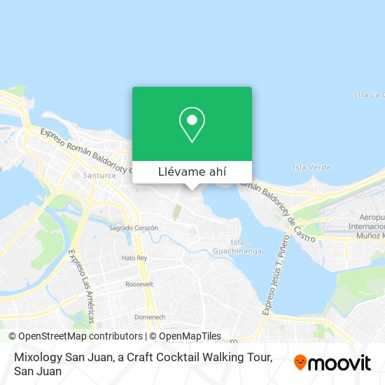 Mapa de Mixology San Juan, a Craft Cocktail Walking Tour