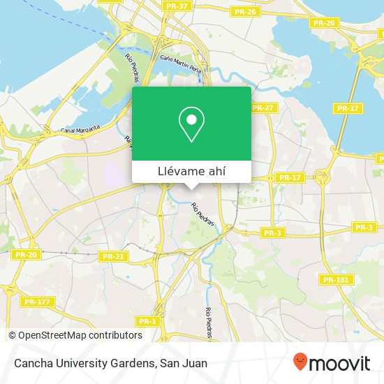 Mapa de Cancha University Gardens