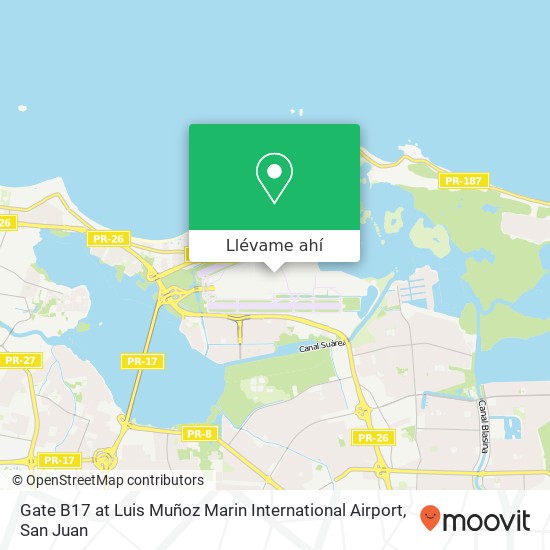 Mapa de Gate B17 at Luis Muñoz Marin International Airport