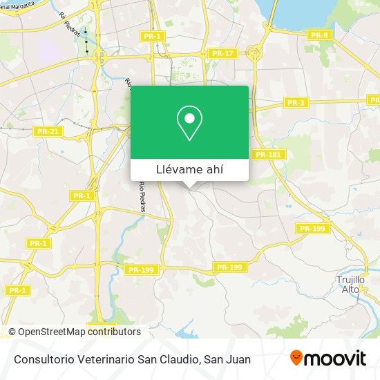 Mapa de Consultorio Veterinario San Claudio