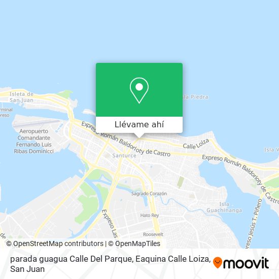 Mapa de parada guagua Calle Del Parque, Eaquina Calle Loiza