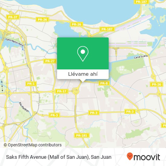 Mapa de Saks Fifth Avenue (Mall of San Juan)