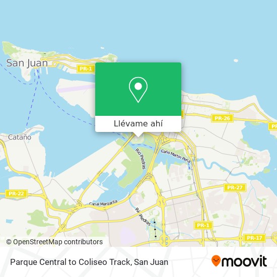 Mapa de Parque Central to Coliseo Track