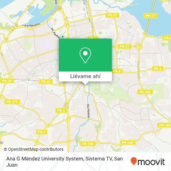Mapa de Ana G Mèndez University System, Sistema TV