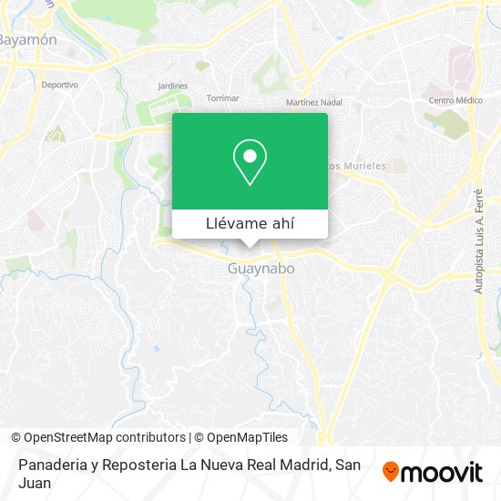 Mapa de Panaderia y Reposteria La Nueva Real Madrid
