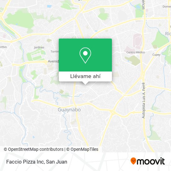 Mapa de Faccio Pizza Inc