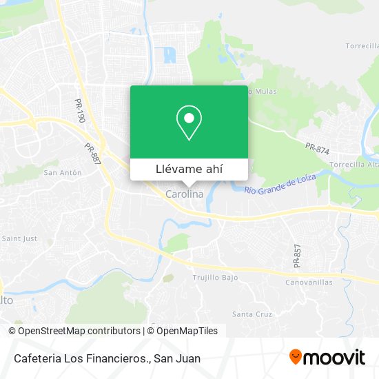 Mapa de Cafeteria Los Financieros.
