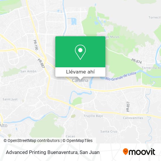 Mapa de Advanced Printing Buenaventura