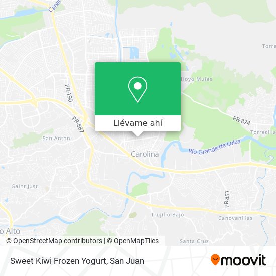 Mapa de Sweet Kiwi Frozen Yogurt