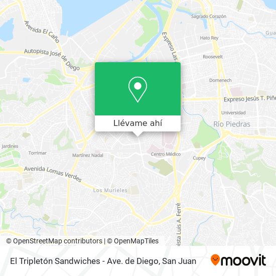 Mapa de El Tripletón Sandwiches - Ave. de Diego