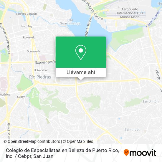 Mapa de Colegio de Especialistas en Belleza de Puerto Rico, inc. / Cebpr
