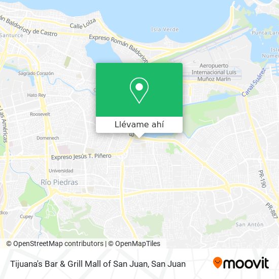 Mapa de Tijuana's Bar & Grill Mall of San Juan