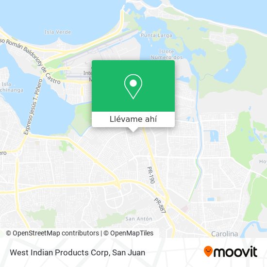 Mapa de West Indian Products Corp
