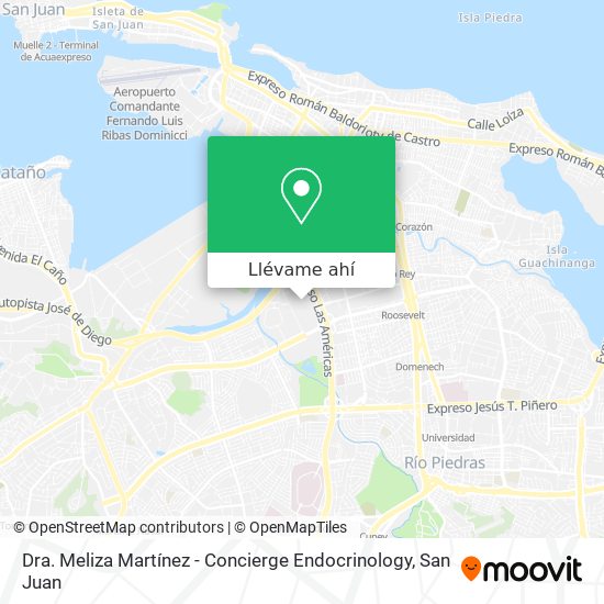 Mapa de Dra. Meliza Martínez - Concierge Endocrinology
