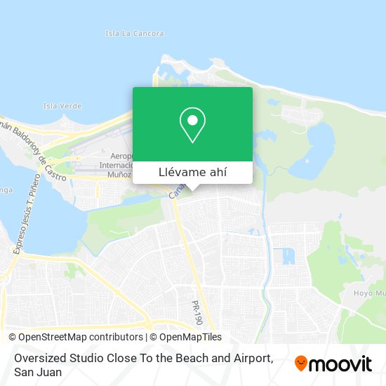 Mapa de Oversized Studio Close To the Beach and Airport