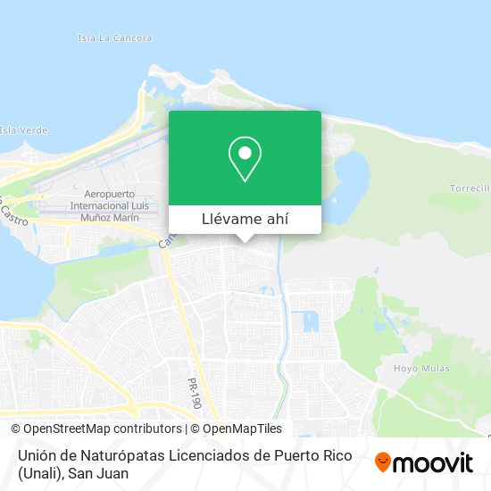 Mapa de Unión de Naturópatas Licenciados de Puerto Rico (Unali)