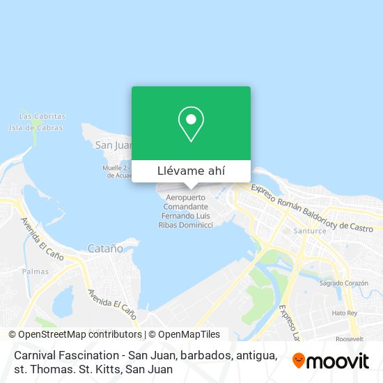Mapa de Carnival Fascination - San Juan, barbados, antigua, st. Thomas. St. Kitts