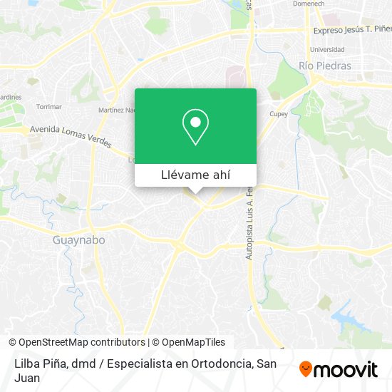 Mapa de Lilba Piña, dmd / Especialista en Ortodoncia
