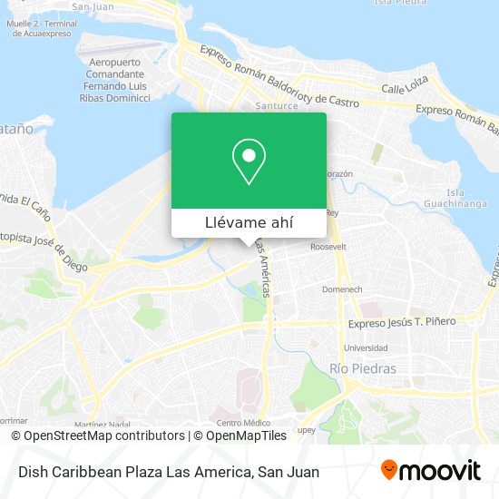 Mapa de Dish Caribbean Plaza Las America