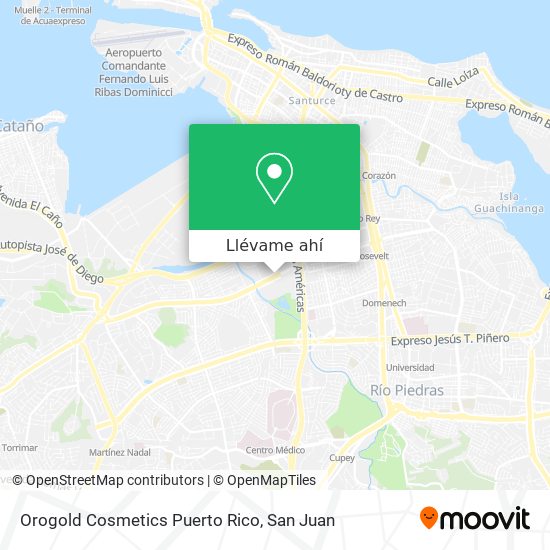 Mapa de Orogold Cosmetics Puerto Rico