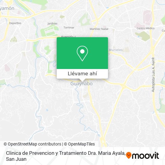 Mapa de Clinica de Prevencion y Tratamiento Dra. Maria Ayala