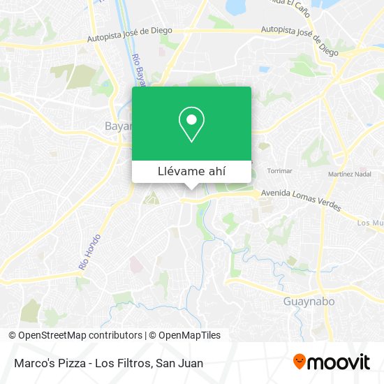 Mapa de Marco's Pizza - Los Filtros