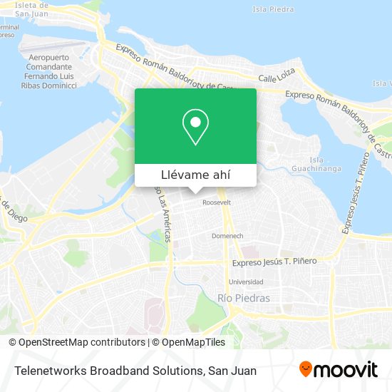 Mapa de Telenetworks Broadband Solutions